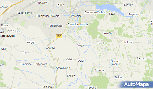 mapa Żydów gmina Godziesze Wielkie, Żydów gmina Godziesze Wielkie na mapie Targeo