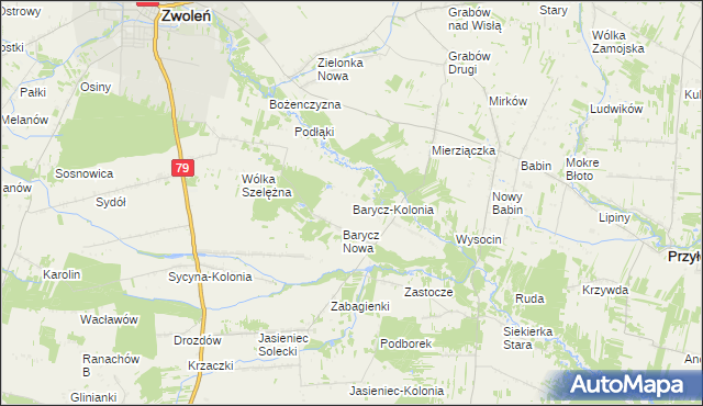 mapa Barycz-Kolonia, Barycz-Kolonia na mapie Targeo