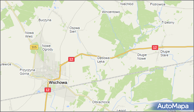 mapa Dębowa Łęka, Dębowa Łęka na mapie Targeo