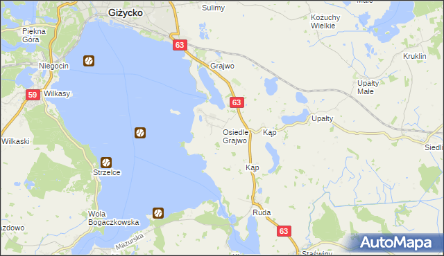 mapa Osiedle Grajwo, Osiedle Grajwo na mapie Targeo