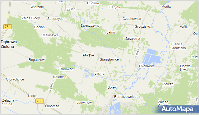 mapa Stanisławice gmina Koniecpol, Stanisławice gmina Koniecpol na mapie Targeo