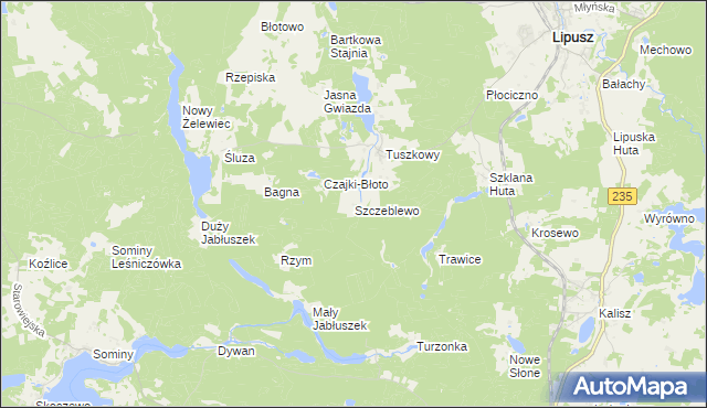 mapa Szczeblewo, Szczeblewo na mapie Targeo