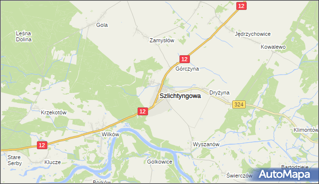 mapa Szlichtyngowa, Szlichtyngowa na mapie Targeo