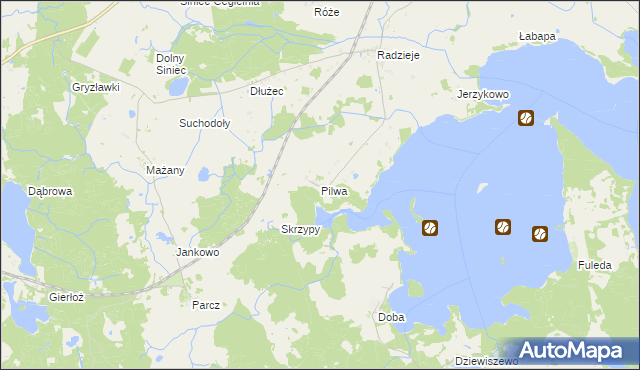 mapa Pilwa gmina Węgorzewo, Pilwa gmina Węgorzewo na mapie Targeo