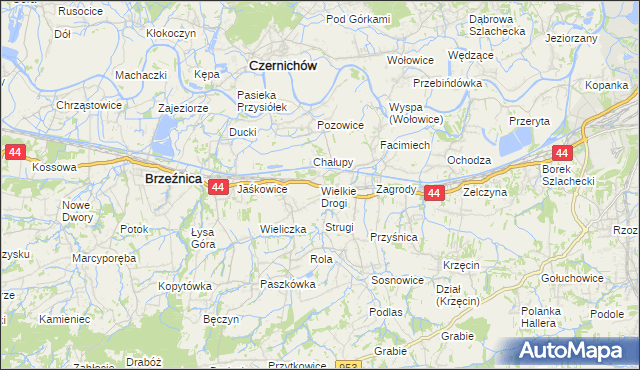 mapa Wielkie Drogi, Wielkie Drogi na mapie Targeo