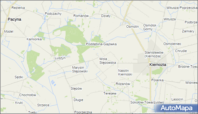 mapa Wola Stępowska, Wola Stępowska na mapie Targeo