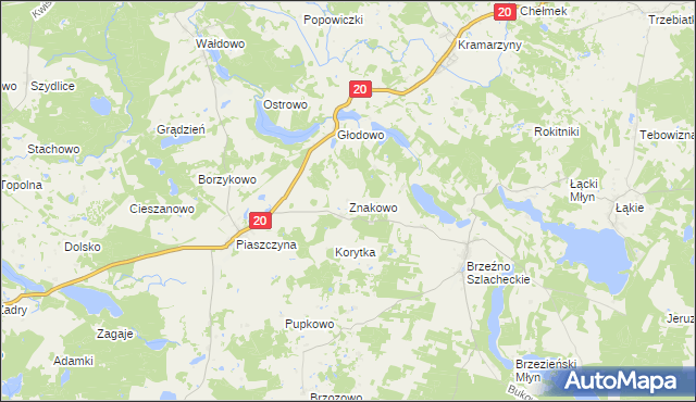 mapa Znakowo, Znakowo na mapie Targeo