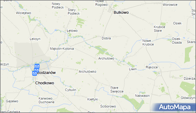 mapa Archutowo, Archutowo na mapie Targeo