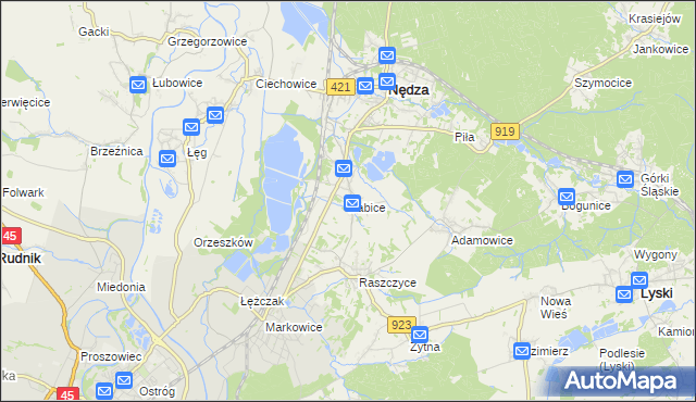 mapa Babice gmina Nędza, Babice gmina Nędza na mapie Targeo