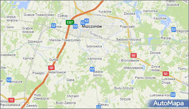 mapa Badowo-Dańki, Badowo-Dańki na mapie Targeo