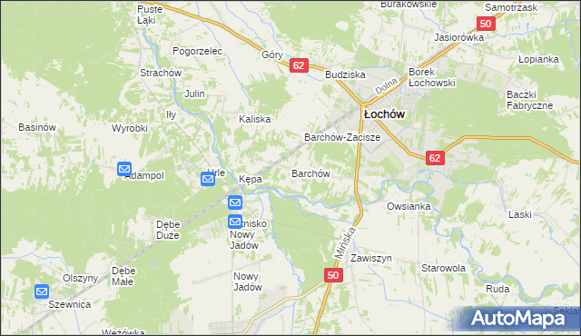 mapa Barchów, Barchów na mapie Targeo