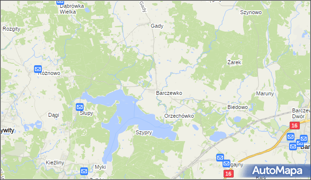 mapa Barczewko, Barczewko na mapie Targeo