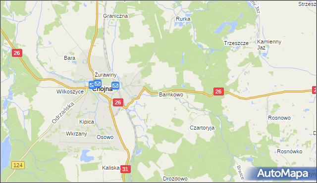 mapa Barnkowo, Barnkowo na mapie Targeo