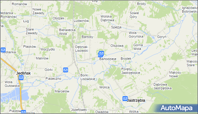 mapa Bartodzieje gmina Jastrzębia, Bartodzieje gmina Jastrzębia na mapie Targeo