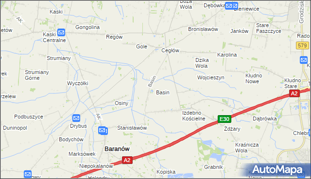 mapa Basin gmina Baranów, Basin gmina Baranów na mapie Targeo