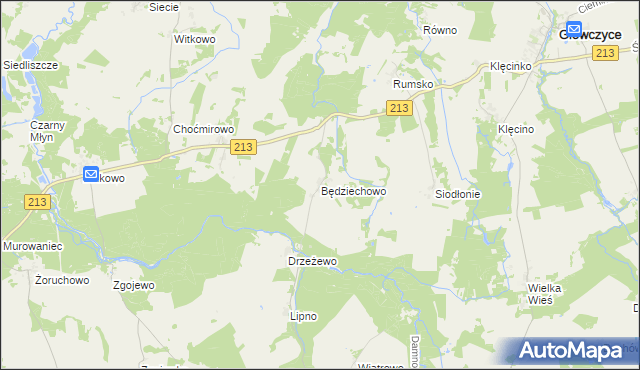 mapa Będziechowo, Będziechowo na mapie Targeo