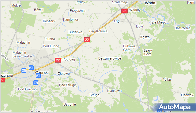 mapa Będźmierowice, Będźmierowice na mapie Targeo