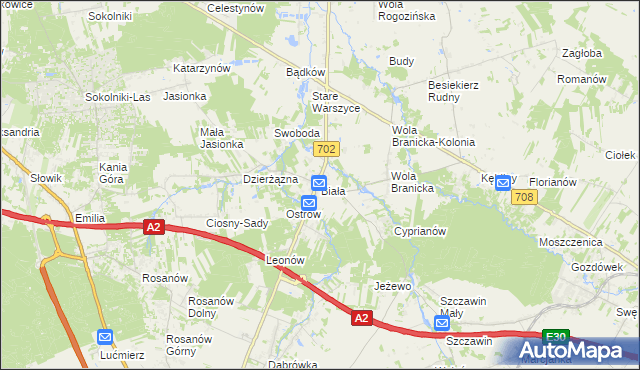 mapa Biała gmina Zgierz, Biała gmina Zgierz na mapie Targeo