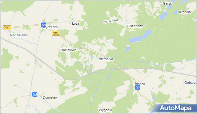 mapa Biernatka, Biernatka na mapie Targeo