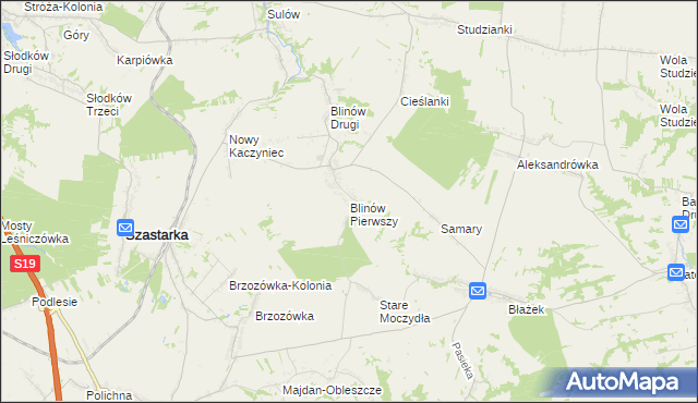 mapa Blinów Pierwszy, Blinów Pierwszy na mapie Targeo