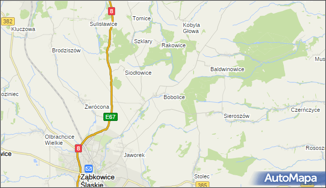 mapa Bobolice gmina Ząbkowice Śląskie, Bobolice gmina Ząbkowice Śląskie na mapie Targeo