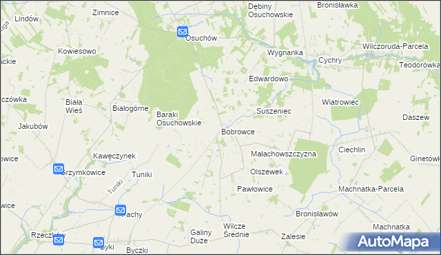 mapa Bobrowce, Bobrowce na mapie Targeo