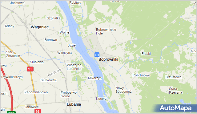 mapa Bobrowniki powiat lipnowski, Bobrowniki powiat lipnowski na mapie Targeo