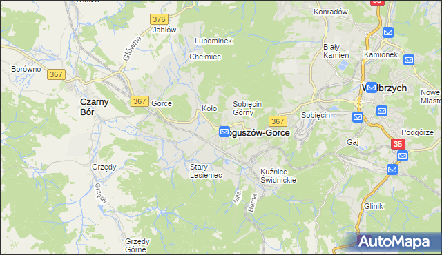 mapa Boguszów-Gorce, Boguszów-Gorce na mapie Targeo