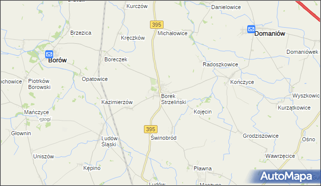 mapa Borek Strzeliński, Borek Strzeliński na mapie Targeo