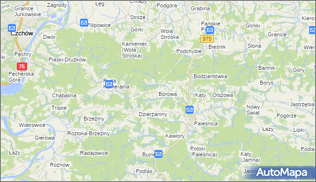 mapa Borowa gmina Zakliczyn, Borowa gmina Zakliczyn na mapie Targeo