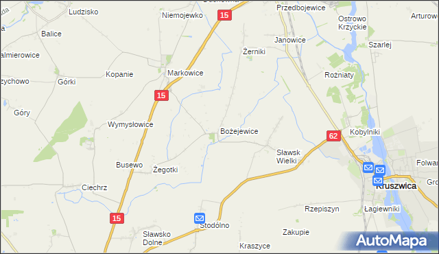 mapa Bożejewice gmina Strzelno, Bożejewice gmina Strzelno na mapie Targeo