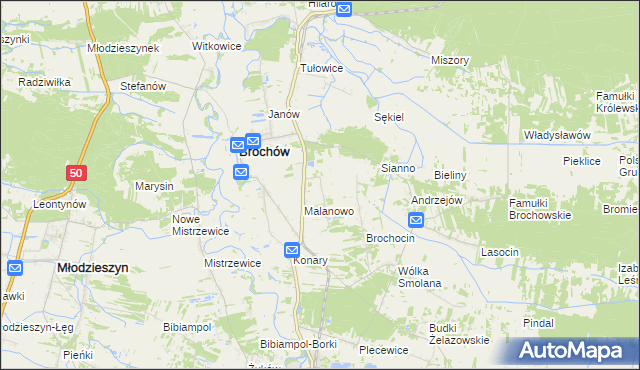 mapa Brochów-Kolonia, Brochów-Kolonia na mapie Targeo