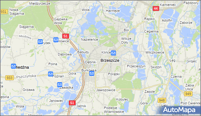 mapa Brzeszcze, Brzeszcze na mapie Targeo