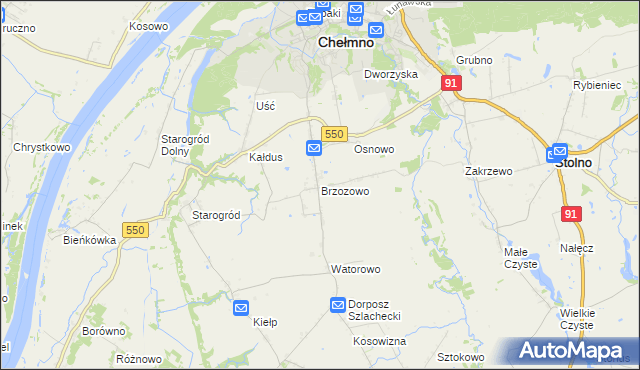 mapa Brzozowo gmina Kijewo Królewskie, Brzozowo gmina Kijewo Królewskie na mapie Targeo