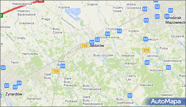 mapa Budy-Grzybek, Budy-Grzybek na mapie Targeo