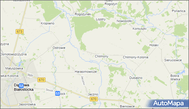 mapa Chilmony, Chilmony na mapie Targeo