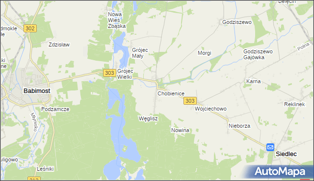 mapa Chobienice, Chobienice na mapie Targeo