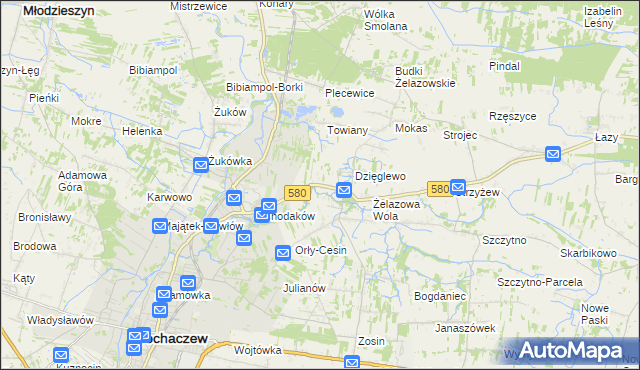mapa Chodakówek, Chodakówek na mapie Targeo