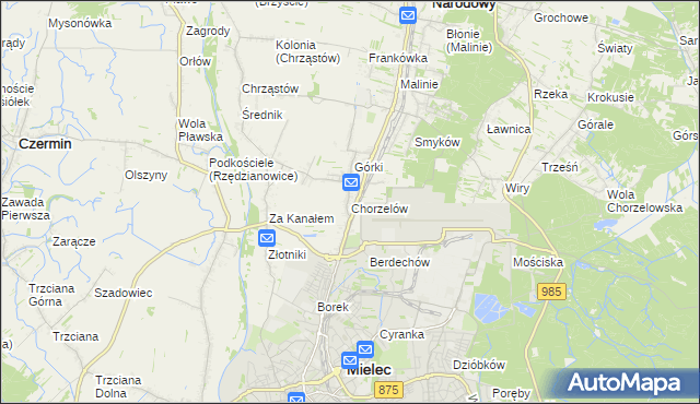 mapa Chorzelów, Chorzelów na mapie Targeo