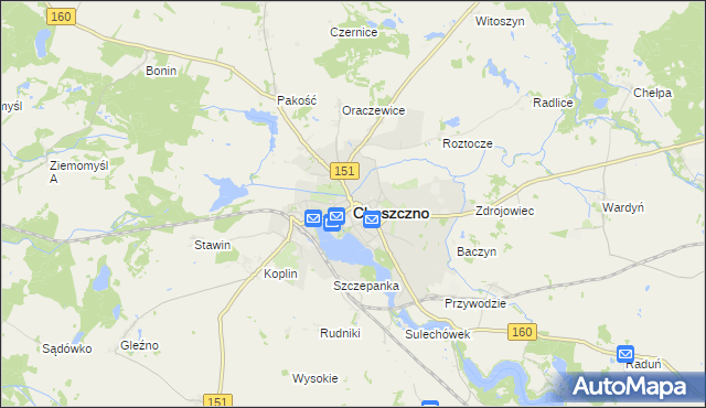 mapa Choszczno, Choszczno na mapie Targeo