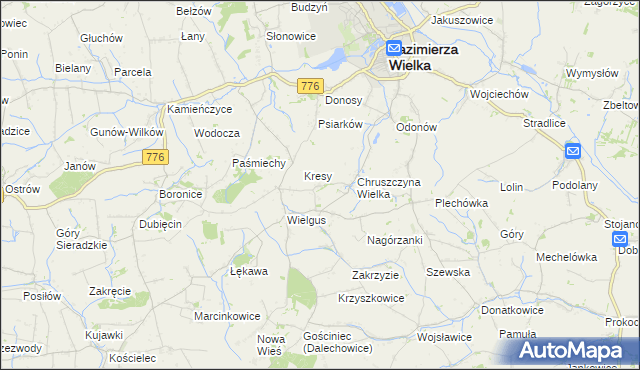mapa Chruszczyna Mała, Chruszczyna Mała na mapie Targeo