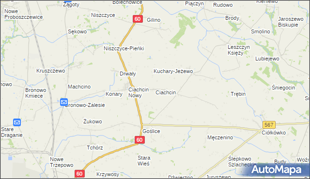 mapa Ciachcin, Ciachcin na mapie Targeo