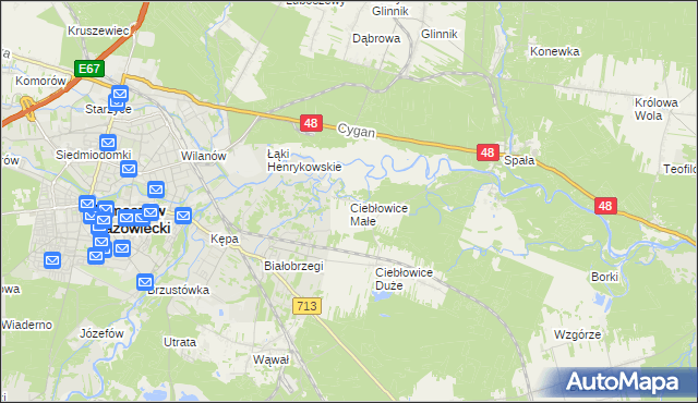 mapa Ciebłowice Małe, Ciebłowice Małe na mapie Targeo