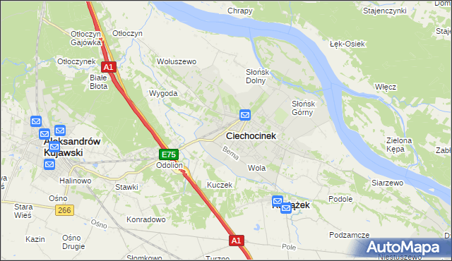 mapa Ciechocinek, Ciechocinek na mapie Targeo