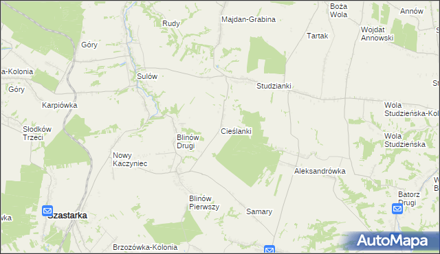 mapa Cieślanki, Cieślanki na mapie Targeo