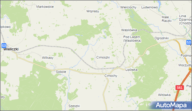 mapa Cimoszki, Cimoszki na mapie Targeo