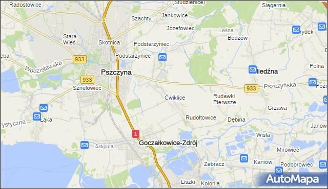 mapa Ćwiklice, Ćwiklice na mapie Targeo