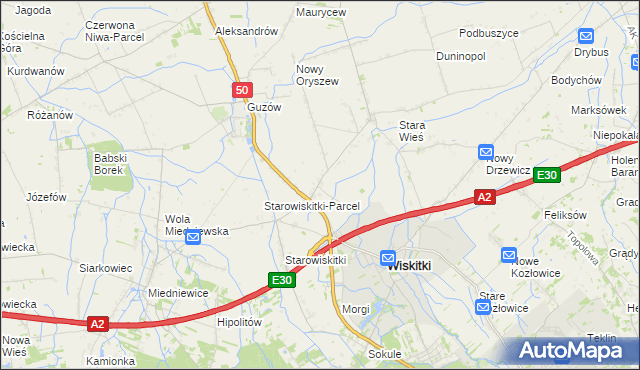 mapa Cyganka gmina Wiskitki, Cyganka gmina Wiskitki na mapie Targeo