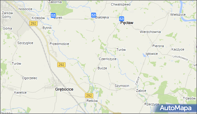 mapa Czerńczyce gmina Grębocice, Czerńczyce gmina Grębocice na mapie Targeo