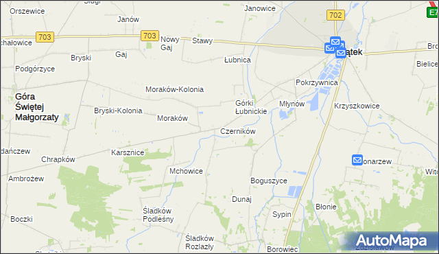 mapa Czerników gmina Piątek, Czerników gmina Piątek na mapie Targeo